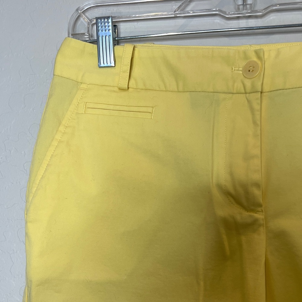 Talbots Bright Yellow Chino Bermuda Shorts size 6 - Picture 3 of 9